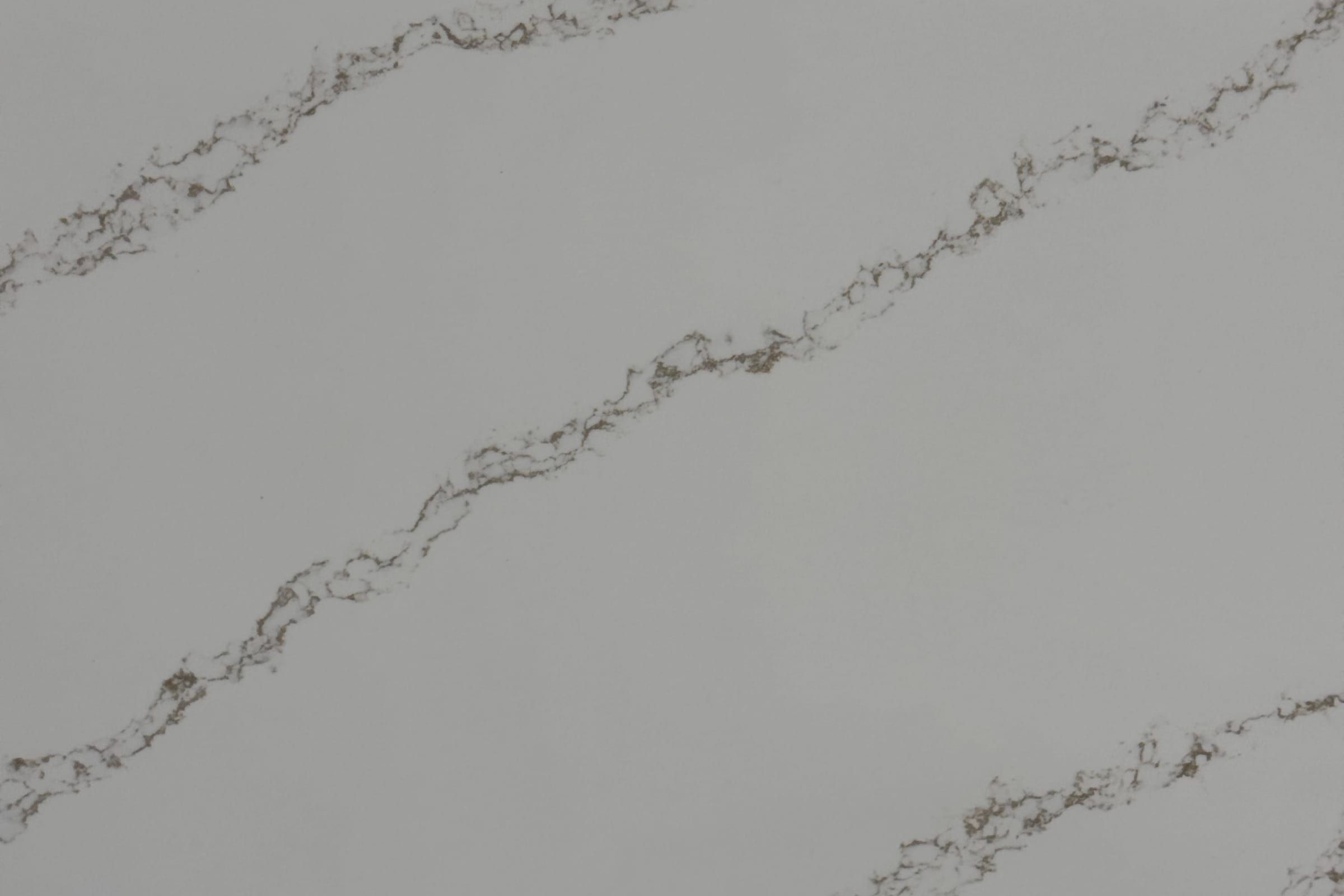 Pale gray slab crossed by evenly spaced wavy brown and gold veins running diagonally