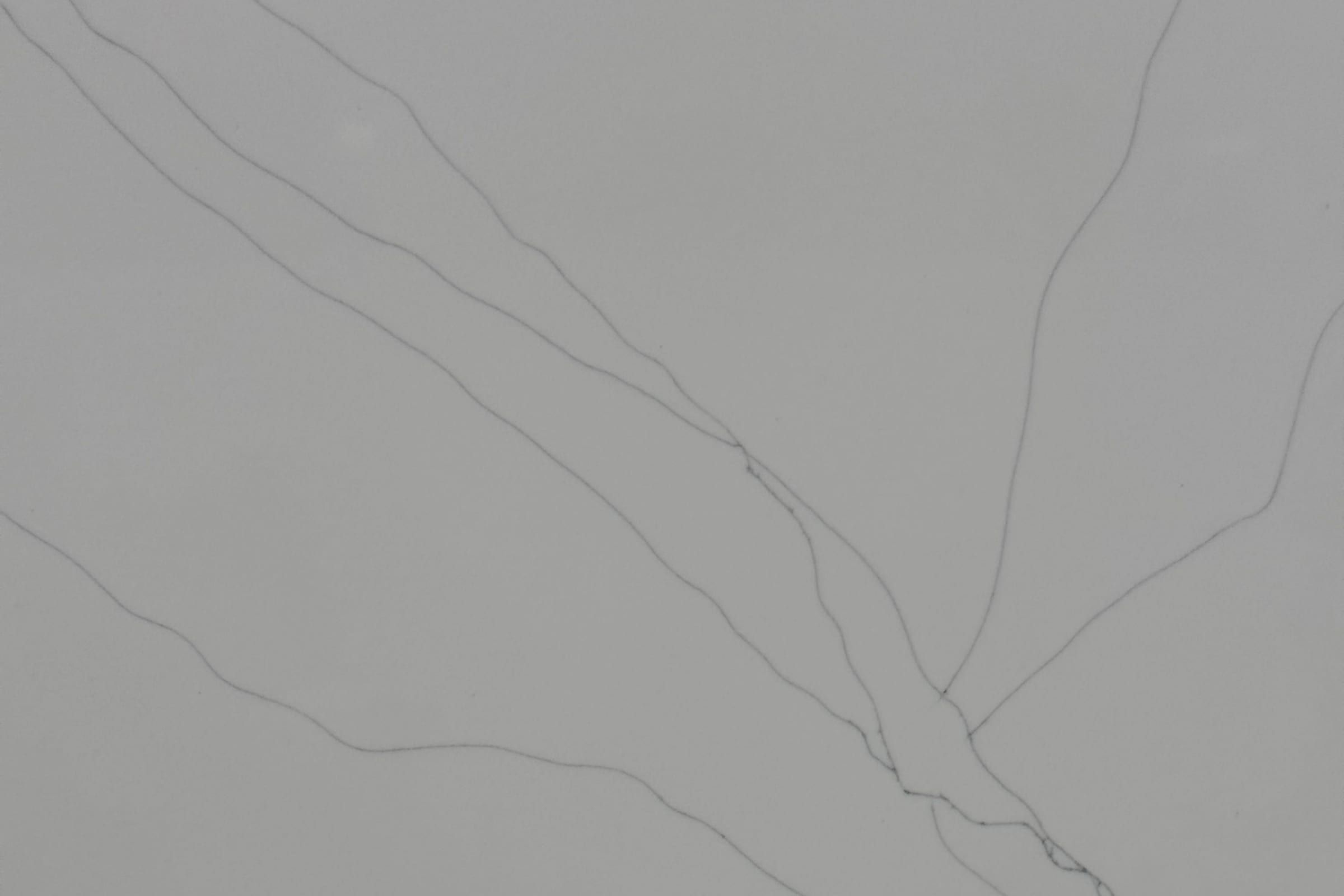 Pale gray slab with a few hair-thin dark veins crossing diagonally from the upper left